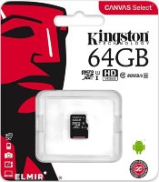 Карта памяти Micro SD 64GB Class 10 U1 Kingston SDCS/64GBSP