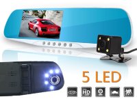 Автомобильный Full HD видеорегистратор-зеркало с двумя камерами, светодиодной подсветкой, углом обзора 170 градусов, датчиком удара (G-sensor), S500-75 1 Автомобильный Full HD видеорегистратор-зеркало с двумя камерами, светодиодной подсветкой, углом обзора 170 градусов, датчиком удара (G-sensor), S500-75 1