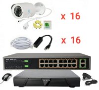 Готовый комплект IP видеонаблюдения на 16 камер (Камеры IP высокого разрешения 2.0MP) Готовый комплект IP видеонаблюдения на 16 камер (Камеры IP высокого разрешения 2.0MP)