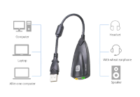 Внешняя звуковая карта 5HV2 (USB sound card) с разъёмами 3,5мм для колонок/наушников и микрофона Внешняя звуковая карта 5HV2 (USB sound card) с разъёмами 3,5мм для колонок/наушников и микрофона