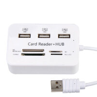 Картридер – USB хаб на 3 USB-порта и 4 слота для карт памяти, COMBO 2.0 Картридер – USB хаб на 3 USB-порта и 4 слота для карт памяти, COMBO 2.0