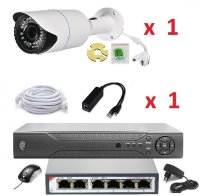 Готовый комплект IP видеонаблюдения на 1 камеру (Камера IP высокого разрешения 4.0MP) Готовый комплект IP видеонаблюдения на 1 камеру (Камера IP высокого разрешения 4.0MP)