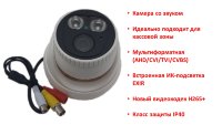 Мультиформатная 2.0 Mpx камера видеонаблюдения со звуком для кассовой зоны, MV2DP17 Мультиформатная 2.0 Mpx камера видеонаблюдения со звуком для кассовой зоны, MV2DP17