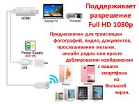 Беспроводной видеоадаптер MiraScreen, 1,1м, Модель 7571 Беспроводной видеоадаптер MiraScreen, 1,1м, Модель 7571