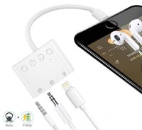 Расширитель Lightning to Lightning + 3.5 mm jack + 3.5 mm jack с кнопками управления, модель JH-A01 Расширитель Lightning to Lightning + 3.5 mm jack + 3.5 mm jack с кнопками управления, модель JH-A01