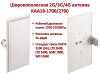 Широкополосная панельная 2G/3G/4G MIMO антенна, KAA18-1700/2700 Широкополосная панельная 2G/3G/4G MIMO антенна, KAA18-1700/2700