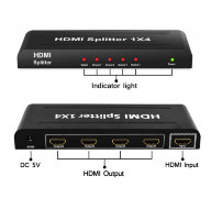 Активный HDMI сплиттер/резветвитель 1 вход, 4 выхода, 1x4 ver 1.4 3D Активный HDMI сплиттер/резветвитель 1 вход, 4 выхода, 1x4 ver 1.4 3D