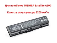 Аккумулятор для ноутбуков TOSHIBA Satellite A200 (PA3534U-1BRS) 10.8V 5200mAh Аккумулятор для ноутбуков TOSHIBA Satellite A200 (PA3534U-1BRS) 10.8V 5200mAh