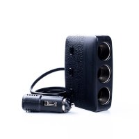 Автомобильный расширитель прикуривателя/тройник с 2 USB портами, ID1636NO Автомобильный расширитель прикуривателя/тройник с 2 USB портами, ID1636NO