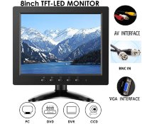 8" Дюймовый монитор с VGA + AV + BNC разъемами, со звуком, с отверстиями для крепления на настенный держатель, YBEAR J800AA 8" Дюймовый монитор с VGA + AV + BNC разъемами, со звуком, с отверстиями для крепления на настенный держатель, YBEAR J800AA