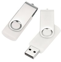 USB флешка пластиковая для брендирования, с металлическим язычком, 16GB (Белая) USB флешка пластиковая для брендирования, с металлическим язычком, 16GB (Белая)